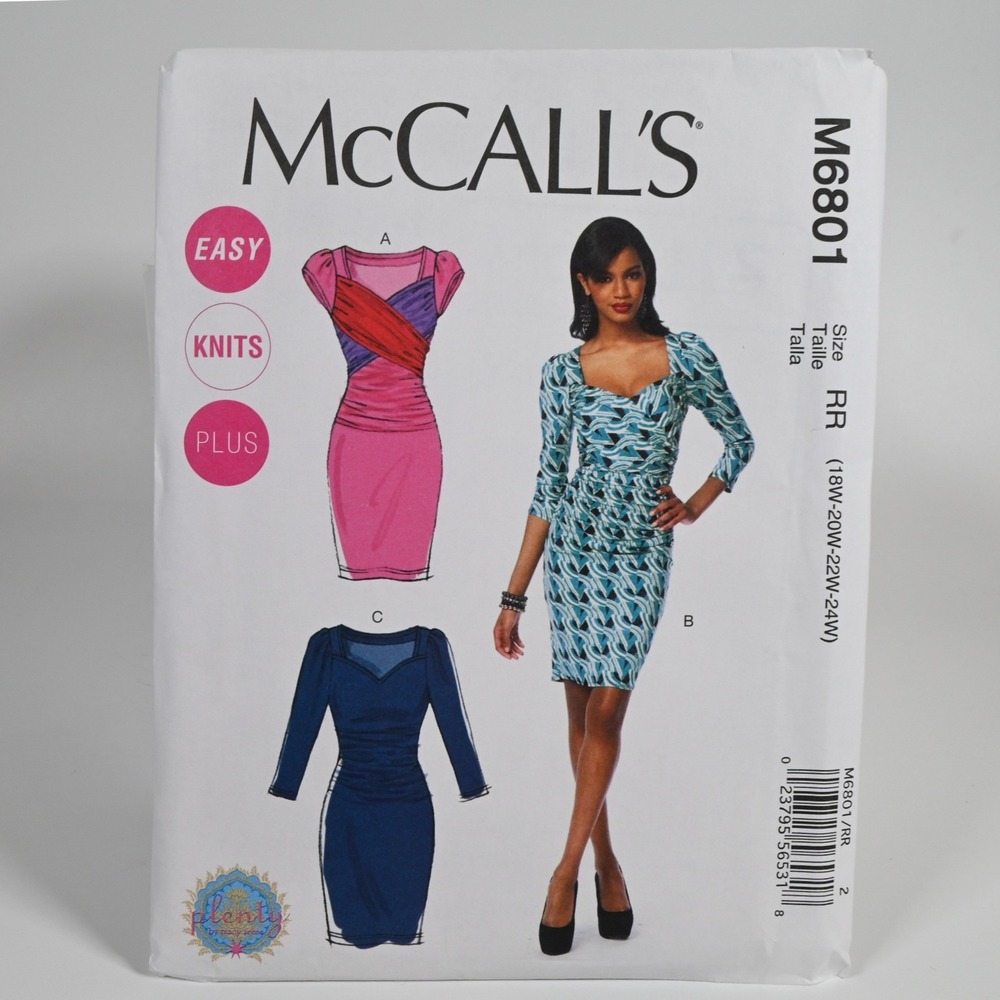 McCall's Sewing Pattern M6801 Women 18W-24W Uncut Factory Folded